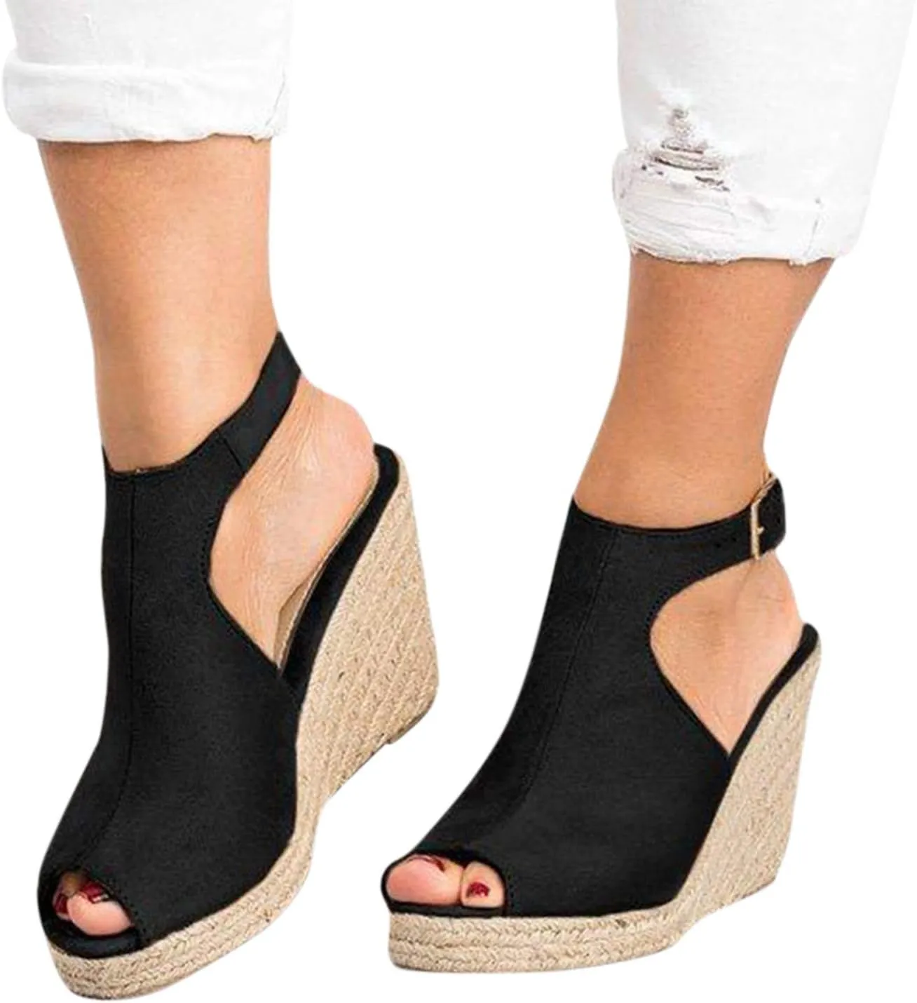 Kamenita Women's Sneakers, Women Fashion Letter Pattern Wedge Sneakers Slip On Loafer Shoes Casual Sport Shoe Walking Shoes