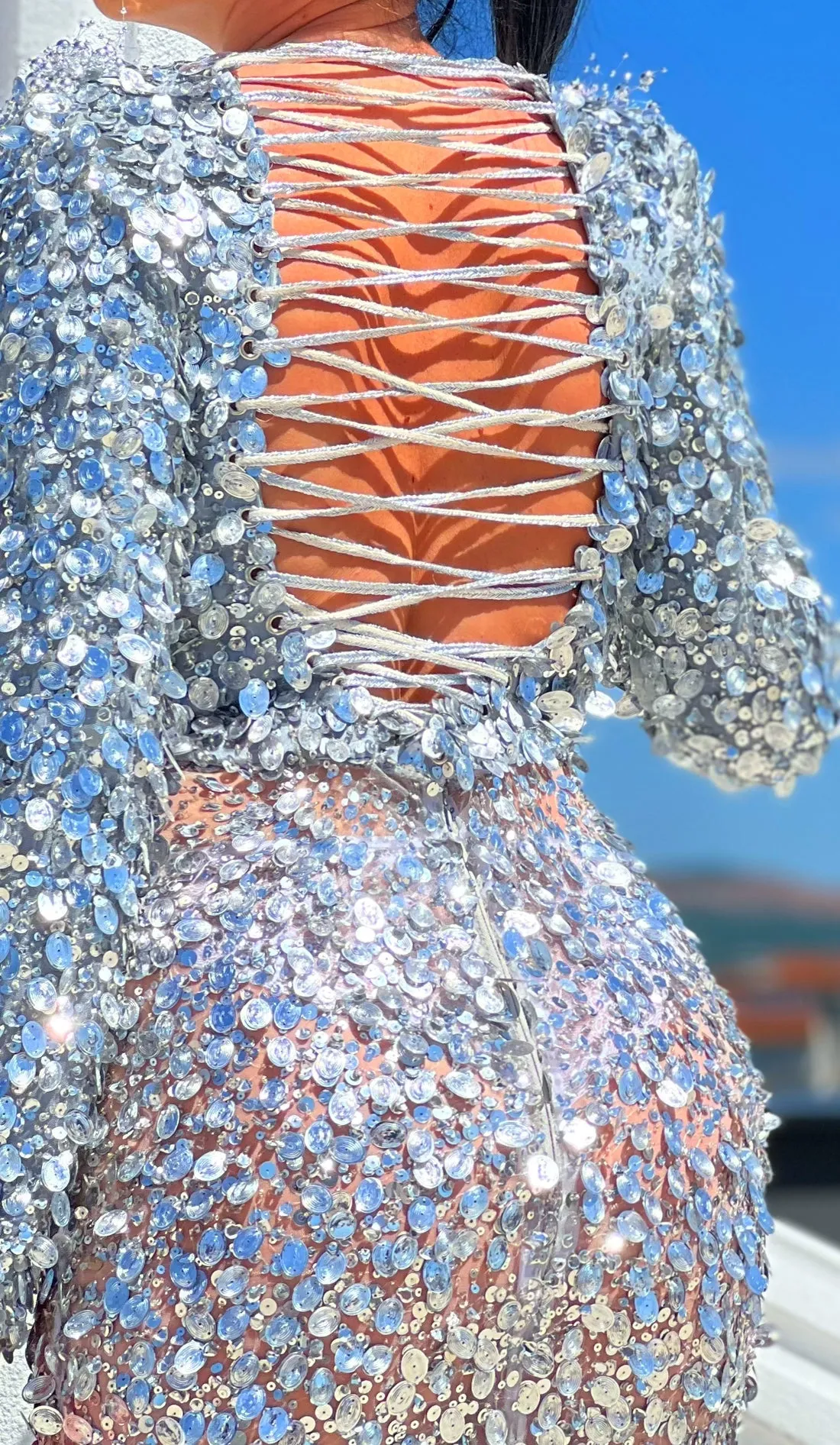Kamiyah Sparkly Sequin Sliver Mermaid Evening Dresses