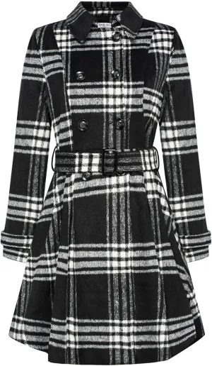 Kate Kasin Trench Coats for Women 2023 Classic Double Breasted Peacoat Button Closures Belted Winter Coat with Slit Pockets