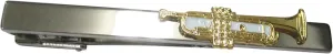 Kiola Designs Gold Toned Textured Musical Trumpet Tie Clip