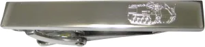 Kiola Designs Silver Toned Etched Sleek Armored Vehicle Skinny Tie Clip