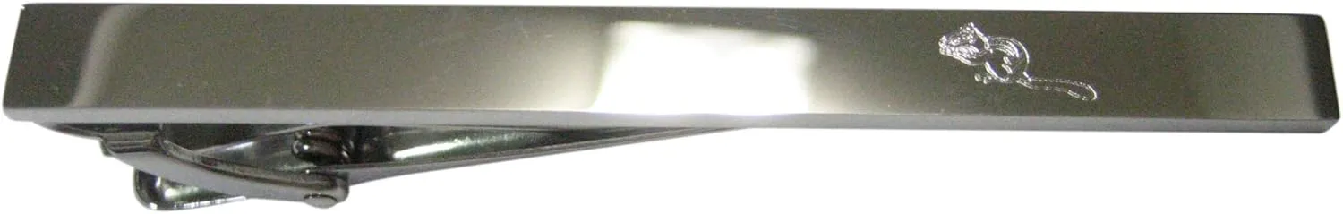 Kiola Designs Silver Toned Etched Sleek Chipmunk Tie Clip