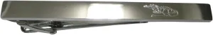 Kiola Designs Silver Toned Etched Sleek Detailed Alligator Tie Clip