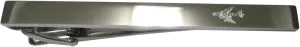 Kiola Designs Silver Toned Etched Sleek Jumbo Jet Plane Tie Clip