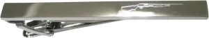 Kiola Designs Silver Toned Etched Sleek Shotgun Tie Clip