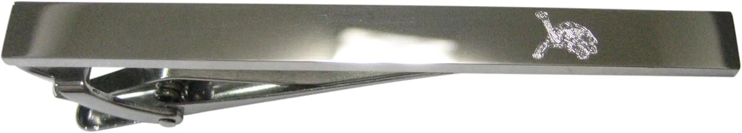 Kiola Designs Silver Toned Etched Sleek Tortoise Turtle Tie Clip