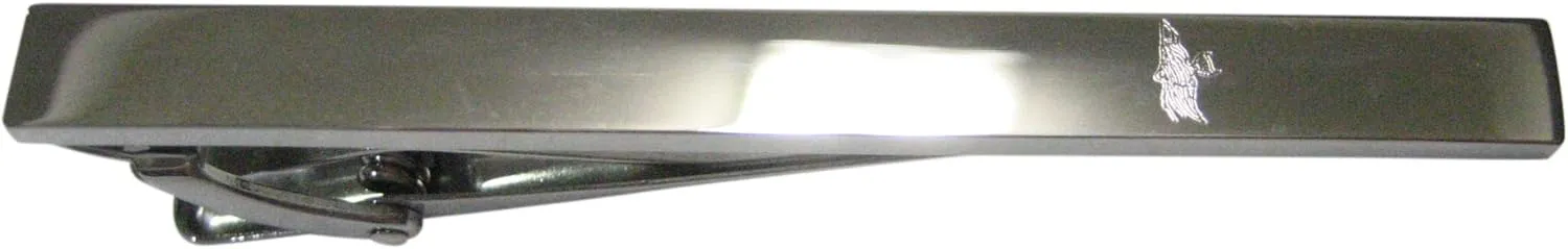 Kiola Designs Silver Toned Etched Sleek Tropical Fish Tie Clip