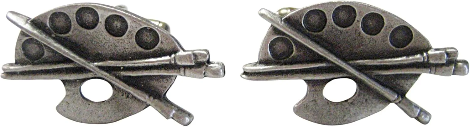 Kiola Designs Silver Toned Textured Art Palette Cufflinks