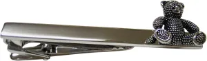 Kiola Designs Textured Teddy Bear Square Tie Clip
