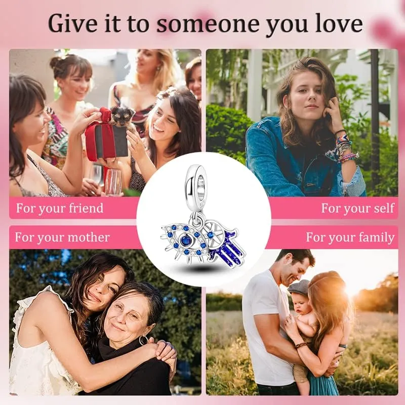 KUNSIR 925 Sterling Silver Charms fits Pandora Charm bracelets for Woman,Dangle Pendant Charm Bead, Jewelry Beads DIY Gifts