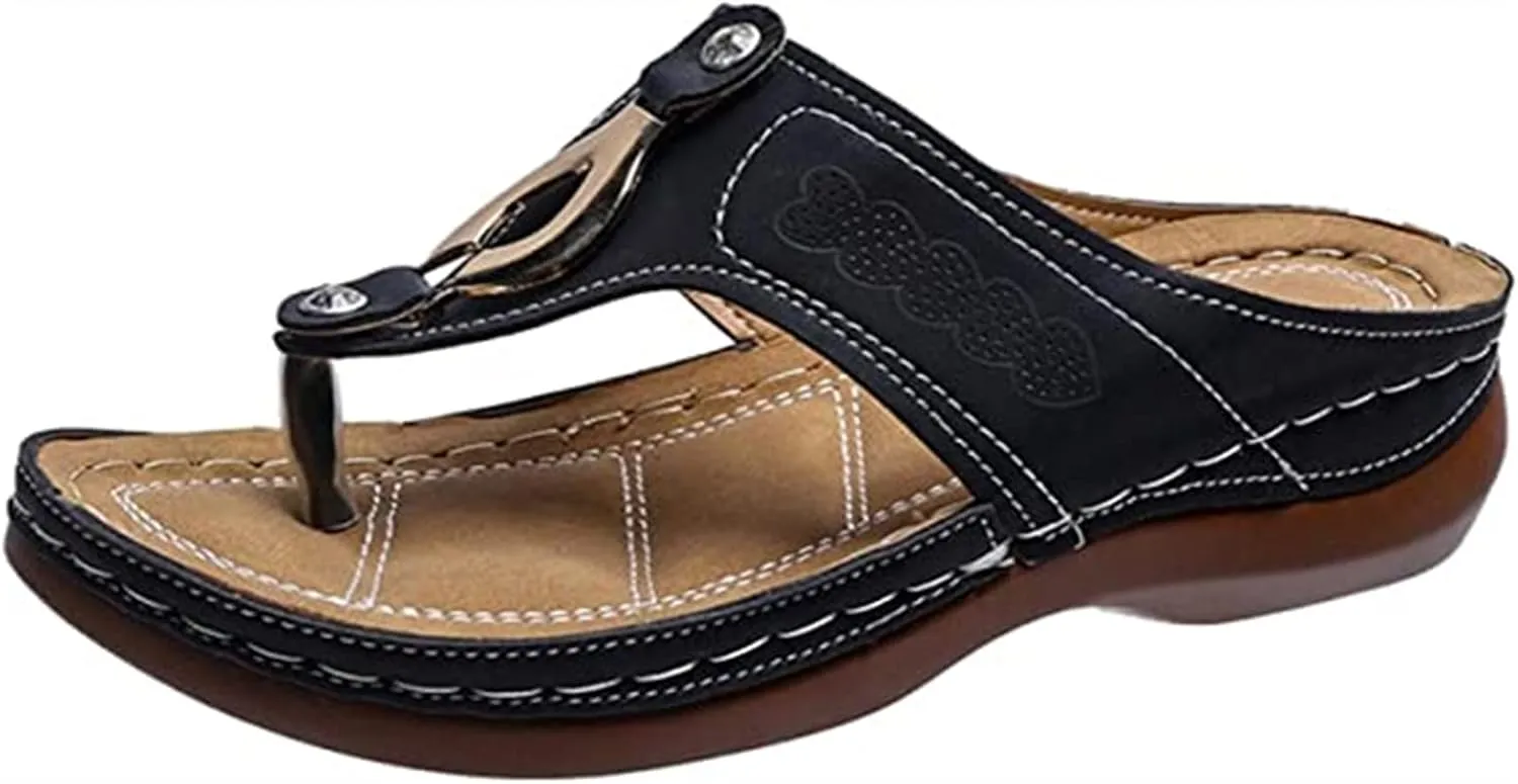 Ladmiple Orthopedic Sandals For Women Elegant Orthotic Flips Flops Arch Support Flat feet Slides Comfortable Walking Shoes