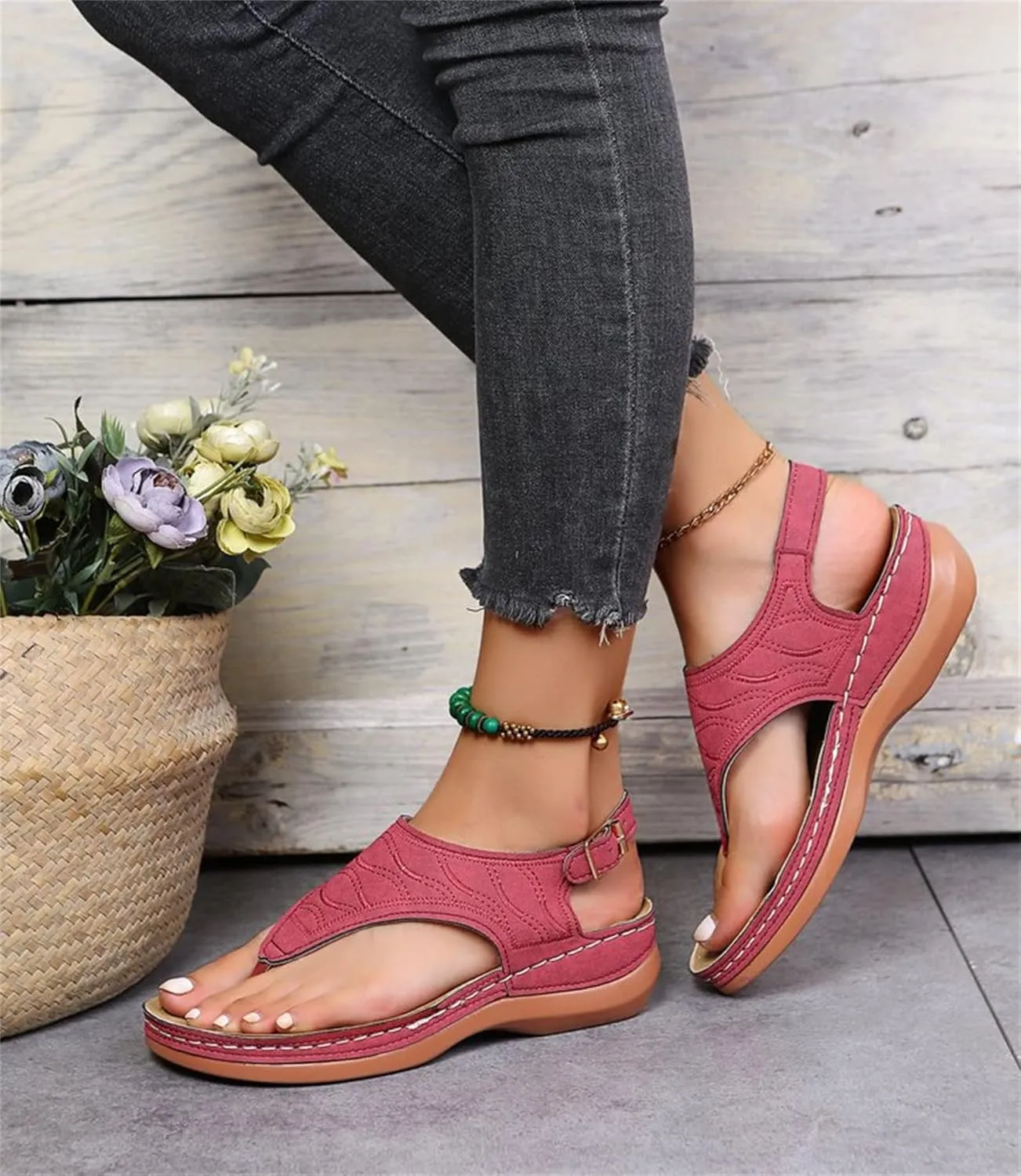 Ladmiple Orthotic Sandals For Women Plantar Fasciitis Arch Support Orthopedic Flip Flops Dressy Summer Comfortable Slides