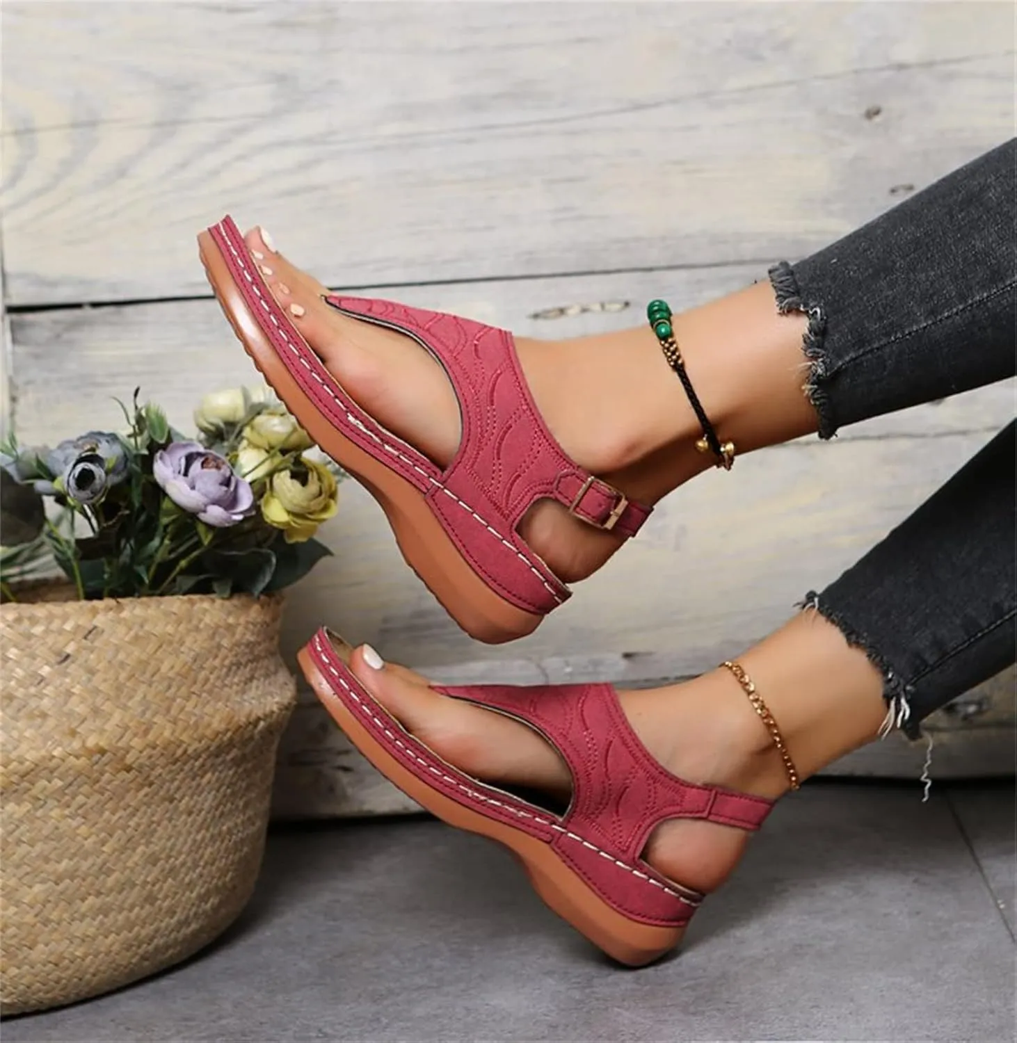 Ladmiple Orthotic Sandals For Women Plantar Fasciitis Arch Support Orthopedic Flip Flops Dressy Summer Comfortable Slides