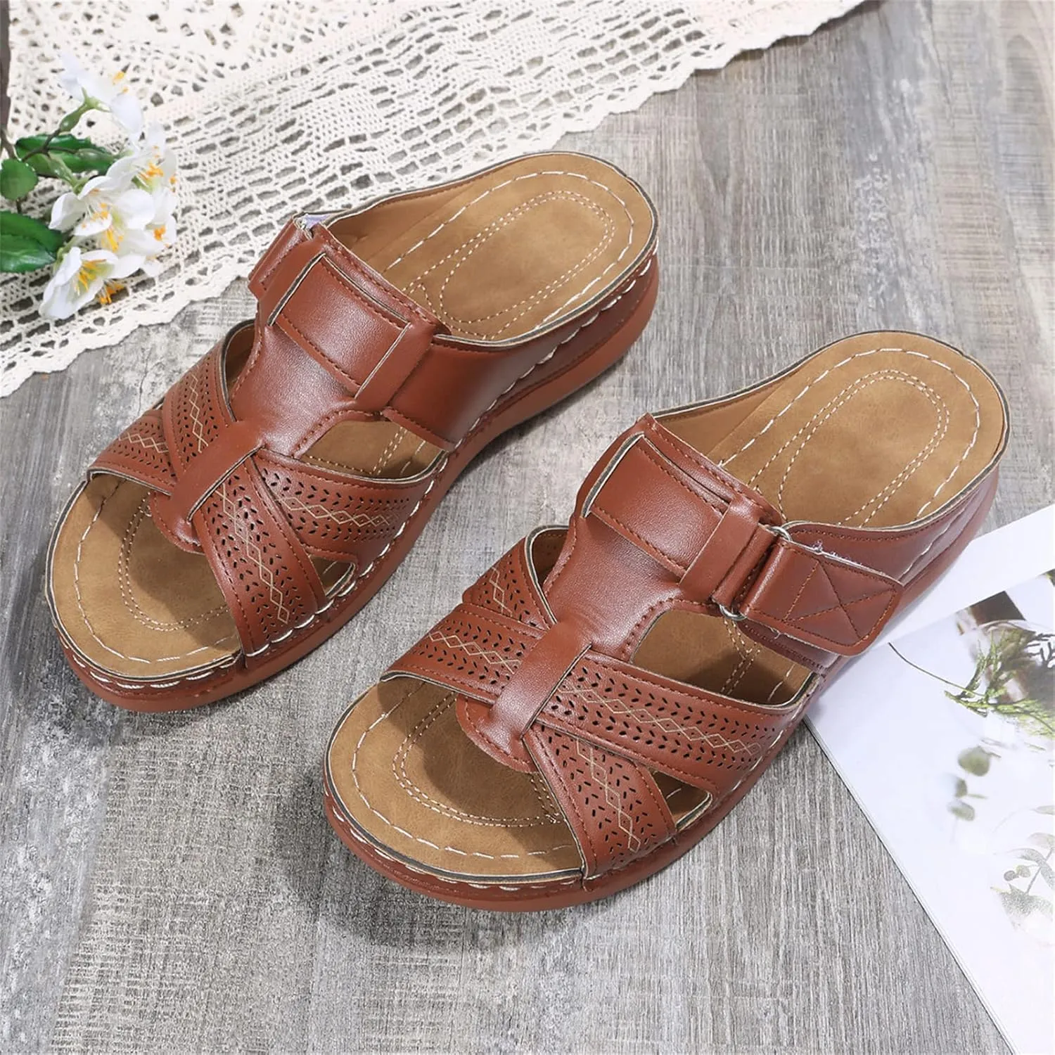 Ladmiple Orthotic Sandals For Women Plantar Fasciitis Comfortable Arch Support Dressy Summer Orthopedic Flip Flops Slides