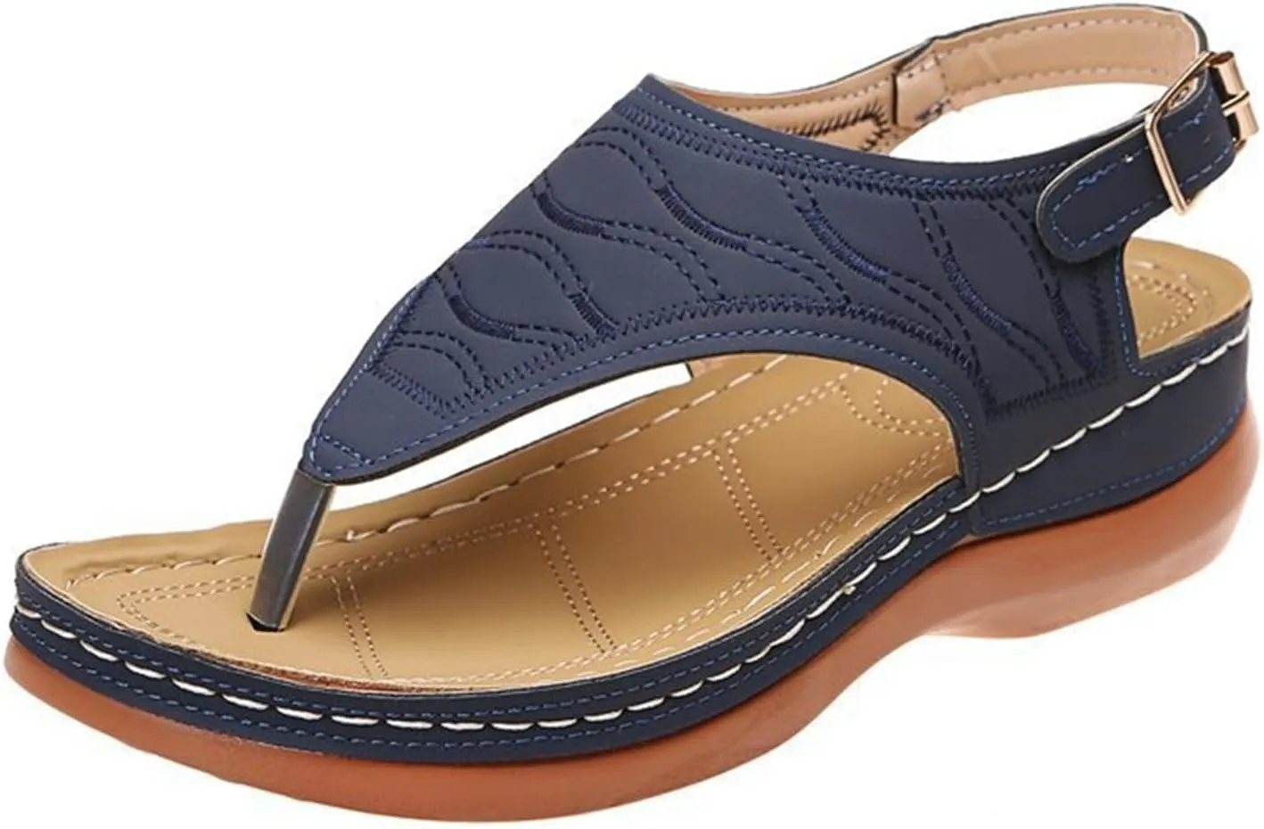 Ladmiple Orthotic Sandals For Women Wide Width Comfortable Orthopedic Slides Dressy Summer Flip Flops with Arch Support
