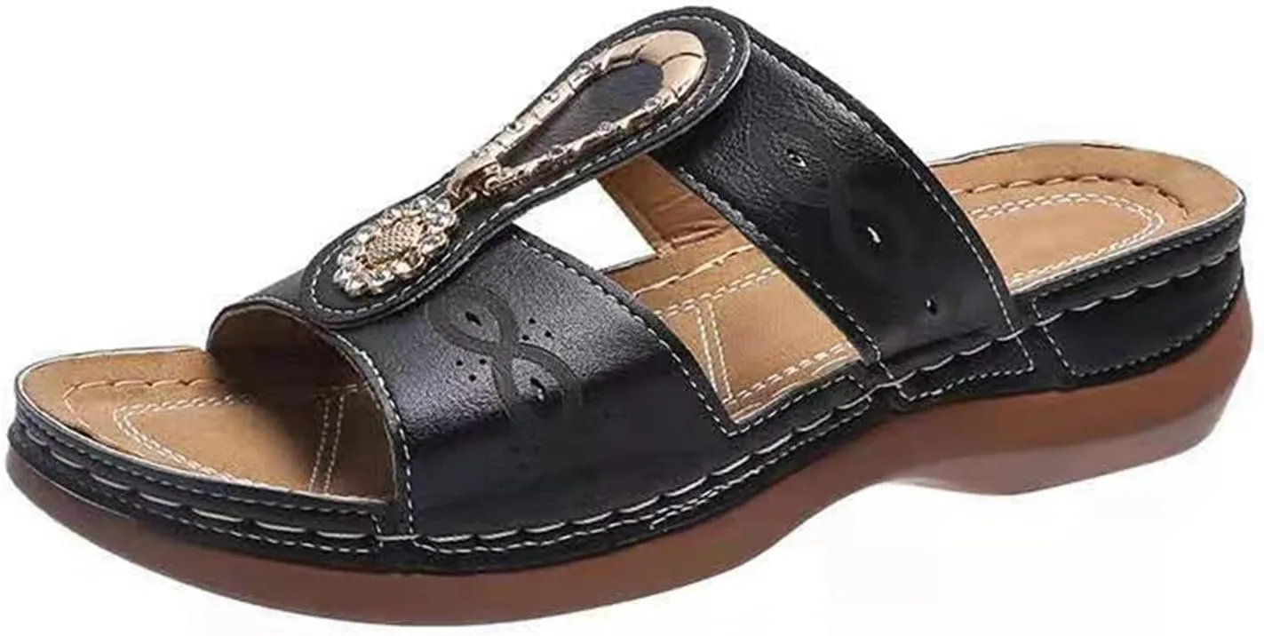 Ladmiple Sandals Women Beach Vacation Orthopedic Arch Support Flip Flops Soft Summer Dressy Comfortable Orthotic Slides 2024