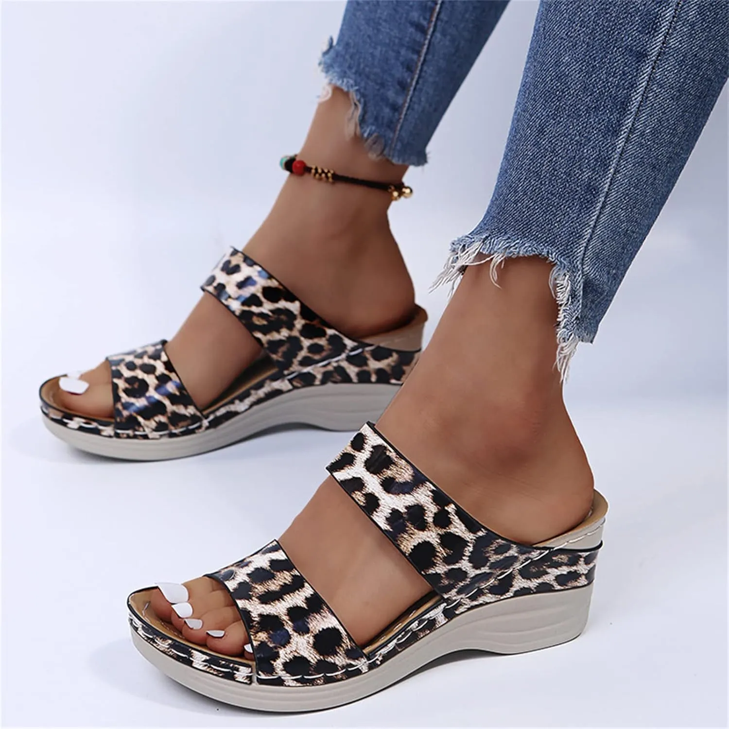 Ladmiple Sandals Women Comfortable Dressy Slip On Flat Sandals Orthotic Flips Flops Arch Support Orthopedic Slides