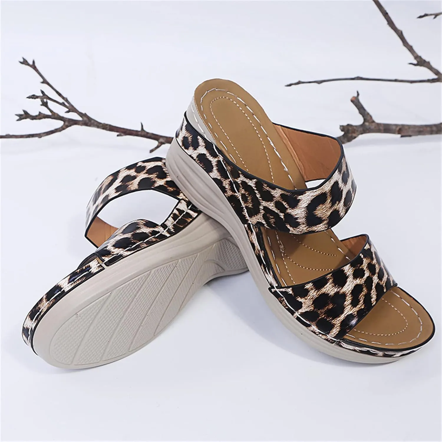 Ladmiple Sandals Women Comfortable Dressy Slip On Flat Sandals Orthotic Flips Flops Arch Support Orthopedic Slides