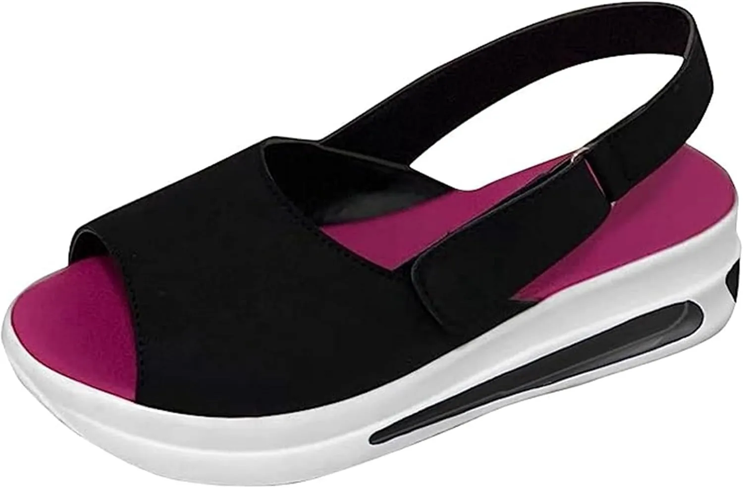 Ladmiple Sandals Women Dressy Summer Open Toe Slip On Sandal Flip Flops Causal Beach Travel Ankle Buckle Platform Shoes