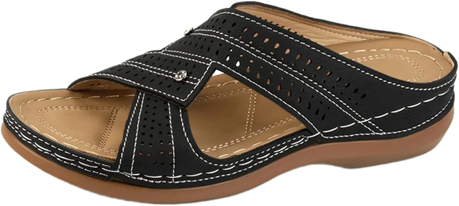 Ladmiple Womens Sandals Comfortable Arch Support Orthopedic Slides Slippers Plantar Fasciitis Summer Orthotic Flip Flops