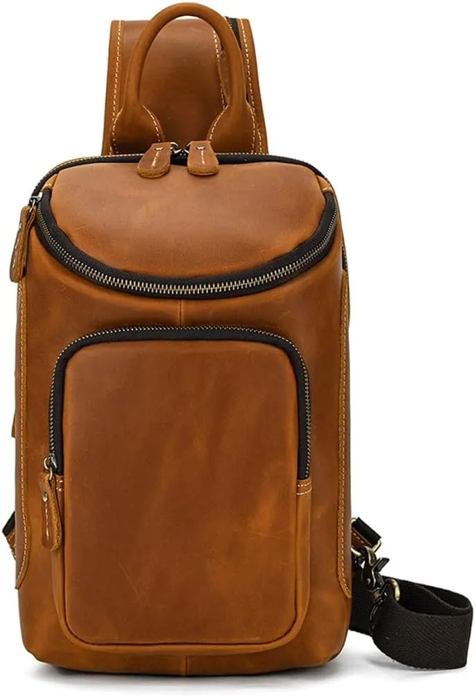 Large Capacity Multi-functional Crossbody Bag Vintage Single Shoulder Wrap Layer Cowhide