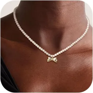 Lariat Gold Necklace for Women: Dainty Pearl Necklace 14k Gold Plated/Silver Y-Shaped Pendant Long Necklace Fashion Layered Simple Gold Necklace Jewelry For Women Trendy