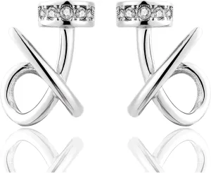 LAXPICOL 925 Sterling Silver Cross Crawler Earrings Wrap Cuff Earrings For Women Sparkly Cubic Zirconia Piercing Stud Earrings
