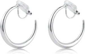 LAXPICOL Chunky Gold/Silver/Rose-gold Hoop Earrings Clip On Earrings For Women No-piercing