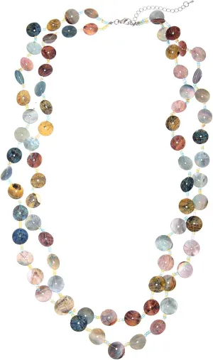 Layered Necklaces for Women, Multi Strand Boho Long Beaded Statement Piece with Shell & Coin Chunky Details