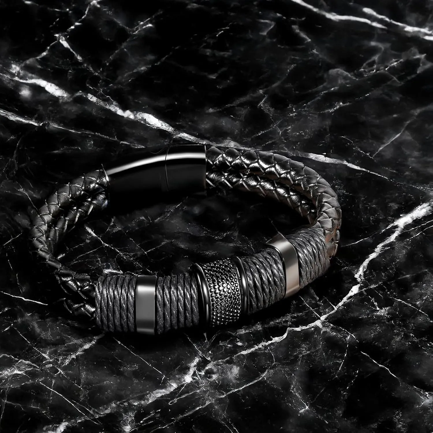 Leather Bracelet For Men Braided Jewelry Braclets Bangle Cool Black brown Wrist bracelet