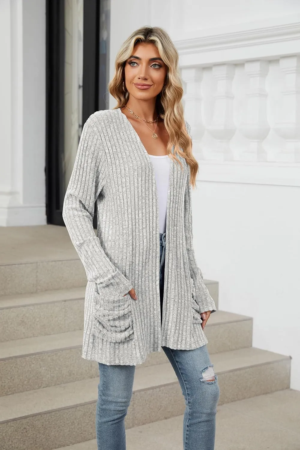 Lightweight Cardigans for Women Fashion Casual Oversized Long Sleeve Cardigan Sweater Loose Dressy Fall Holiday Tops