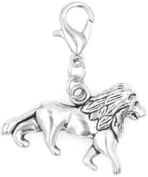 Lion Clip on Charm Perfect for Necklaces and Bracelets Strength Courage Brave Courageous Fight Strong Cougar Panther Mountain Feline Puma 100Ah