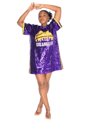 Los Angeles Basketball Sequin Dress