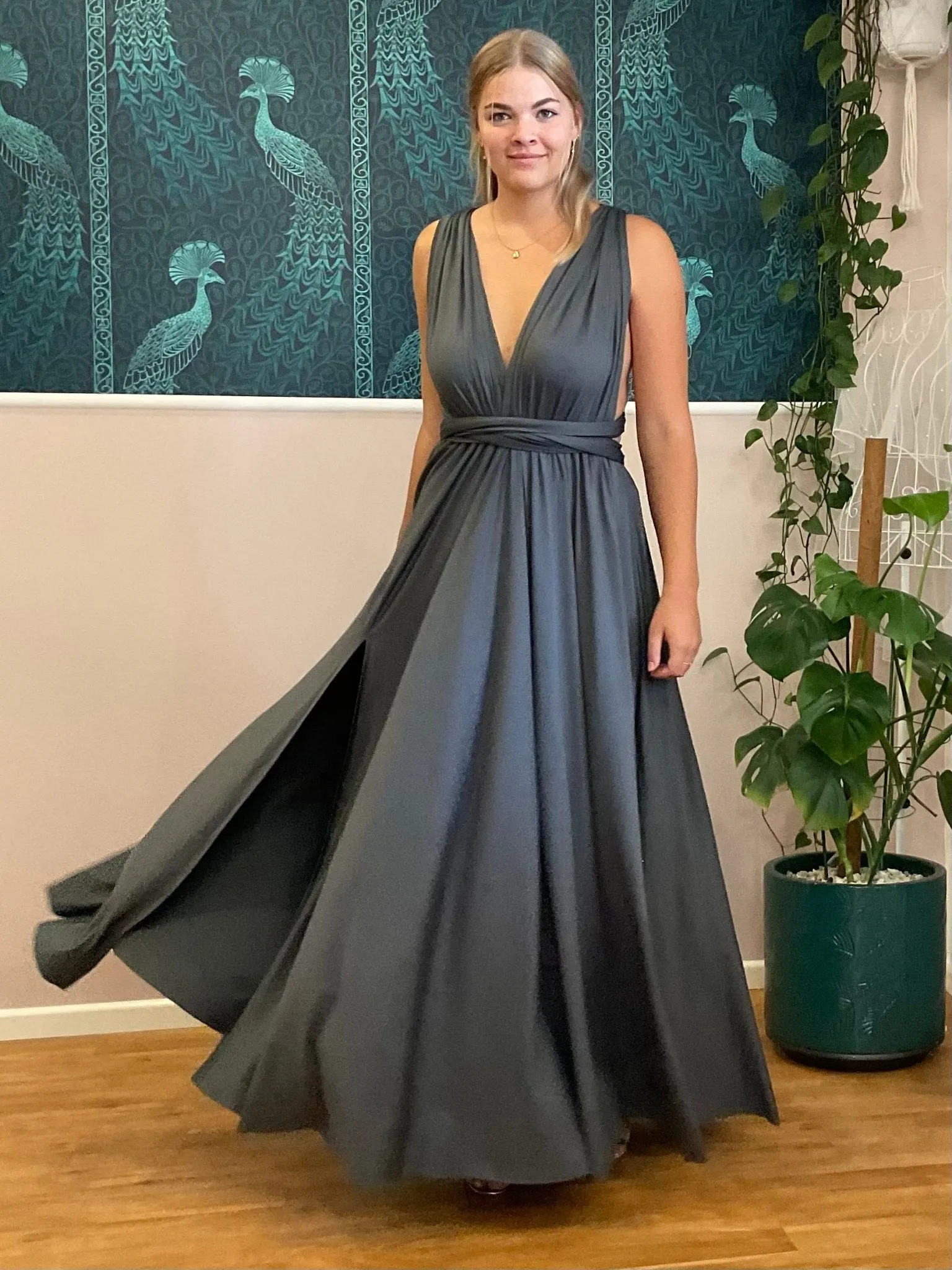Luxe Charcoal grey convertible Infinity dress