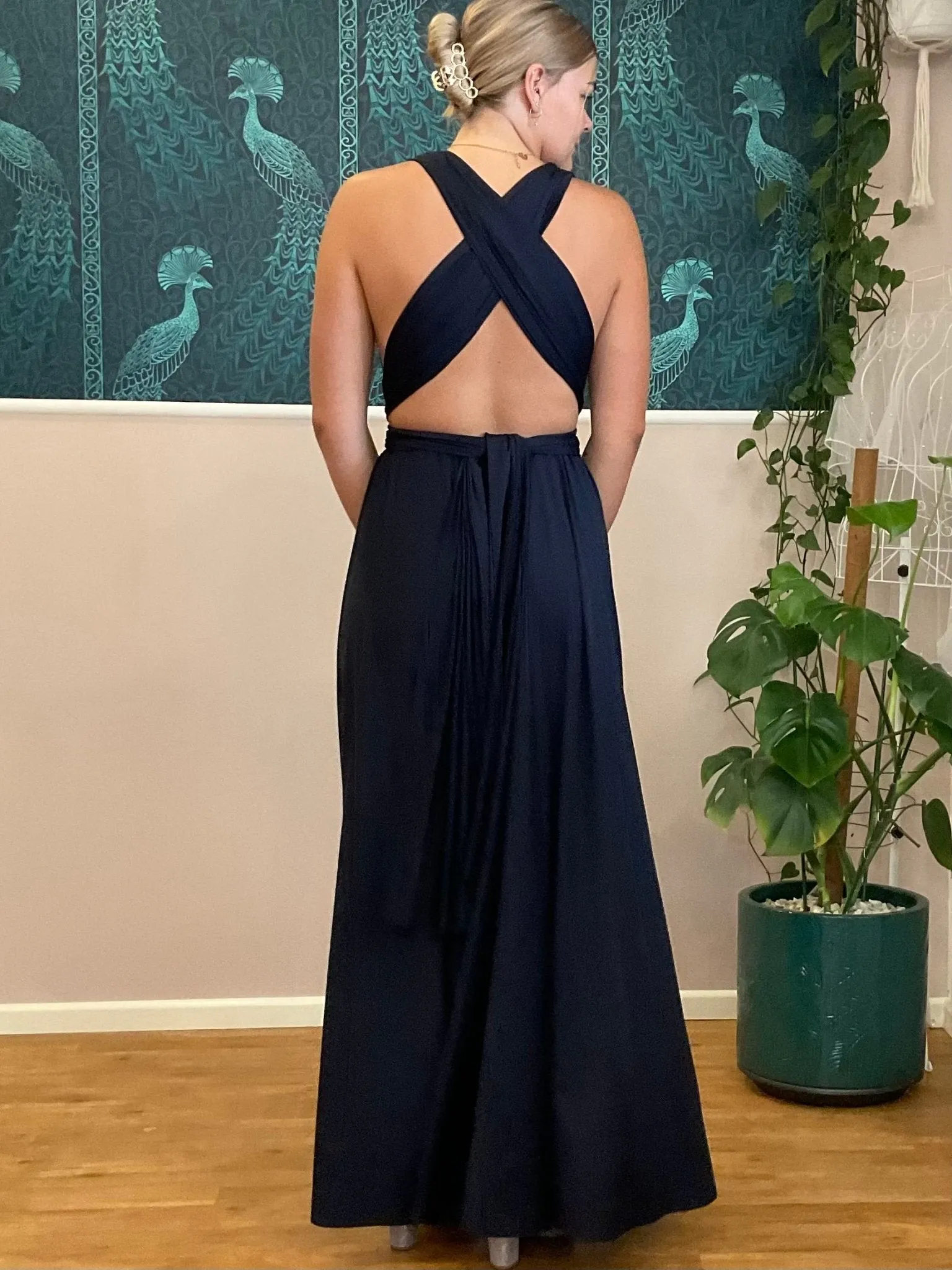 Luxe Midnight Navy convertible Infinity bridesmaid dress