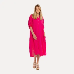M Made in Italy  Women's Woven Three-Quarter Sleeve Dress