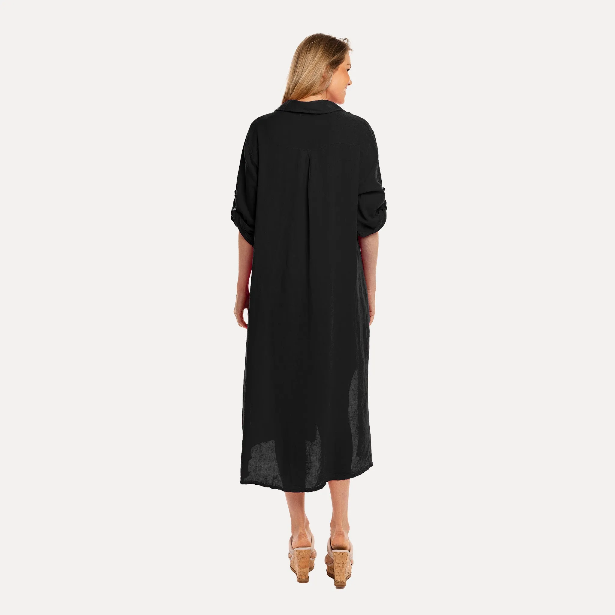 M Made in Italy  Women's Woven Three-Quarter Sleeve Dress