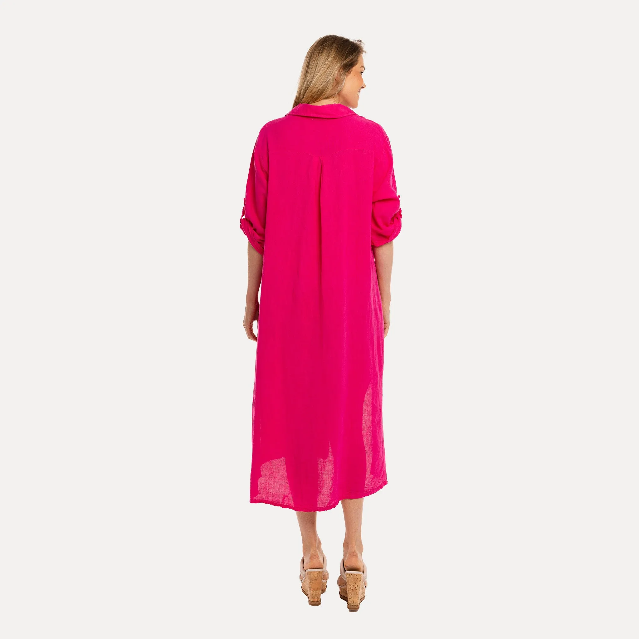 M Made in Italy  Women's Woven Three-Quarter Sleeve Dress