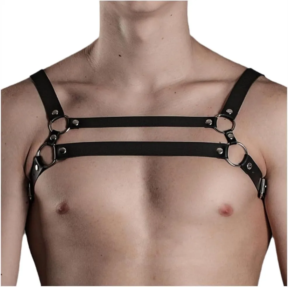 Men Leather Strap Body Harness Belts Adjustable Halloween Costume Masquerade Party Carnival