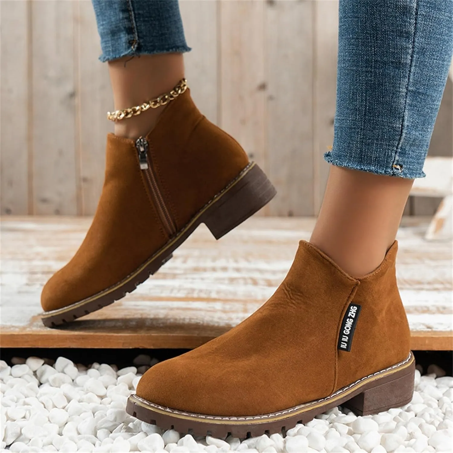Mens Ankle Boots Womens Fashion Boots Comfortable Ankle Boots for Women Work Booties for Women Womens Ankle Boots Low Heel Orthopedic Flat Ankle Booties for Women No Heel