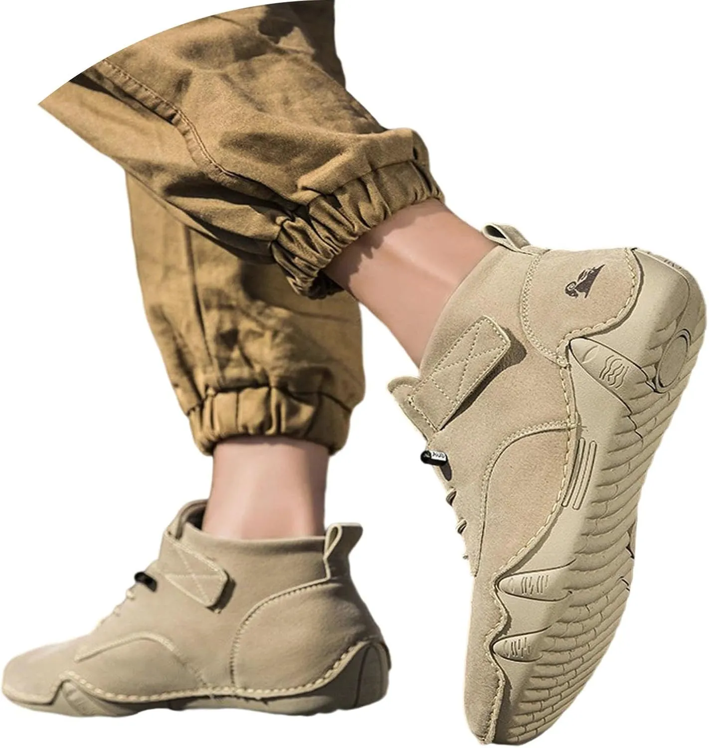 Men's Casual Boots Outdoor Comfortable Slip On Walking Shoes for Travel Dating Jeans Stylish High Top Ankle Sneakers