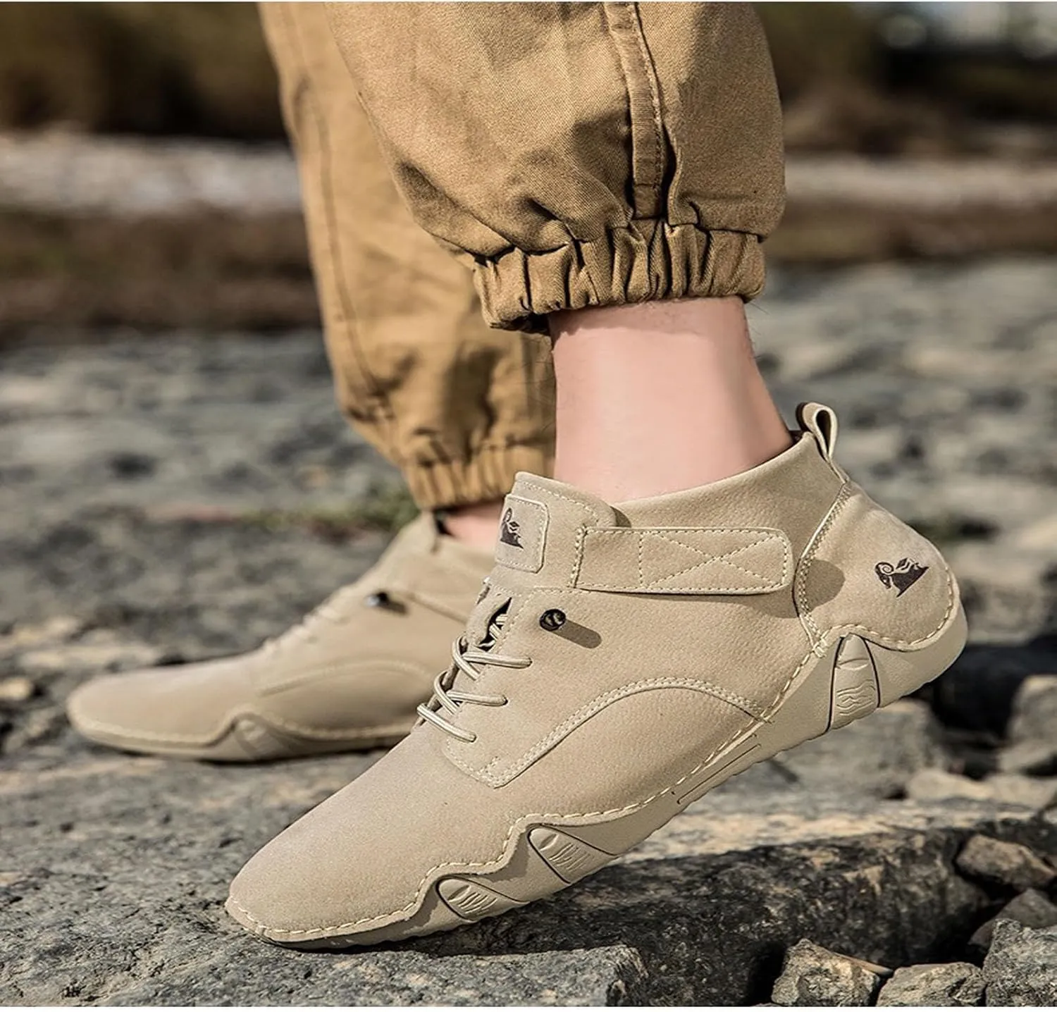 Men's Casual Boots Outdoor Comfortable Slip On Walking Shoes for Travel Dating Jeans Stylish High Top Ankle Sneakers