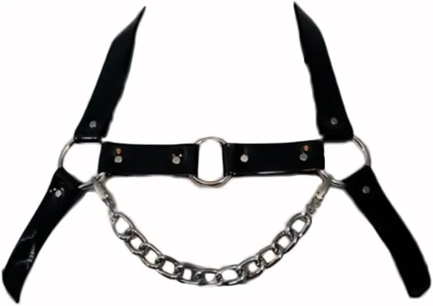 Men's Faux Leather Halter Body Chest Half Harness Adjustable Sexy Bondage Strap Gay Cosplay