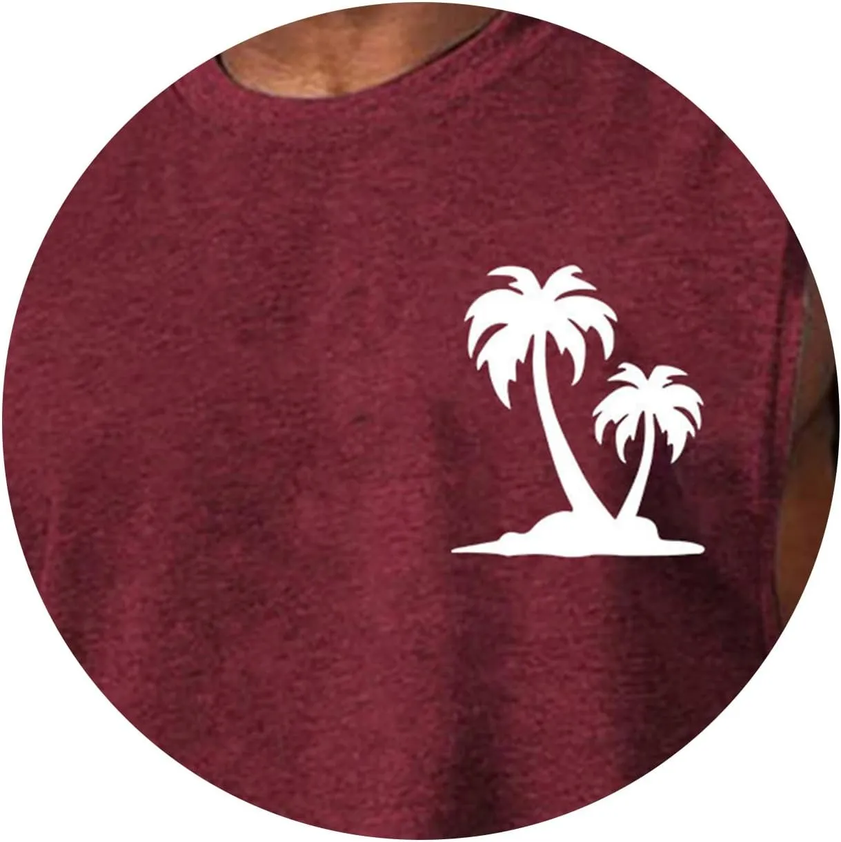 Mens Hawaiian Beach Tank Tops Summer Palm Tree Print Sleeveless Undershirts Loose Fit Muscle Fitness Vacation Tops