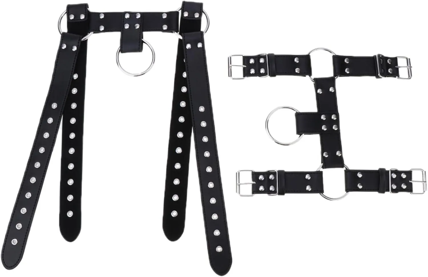 Men's Leather Body Harness with Adjustable Straps and Buckles