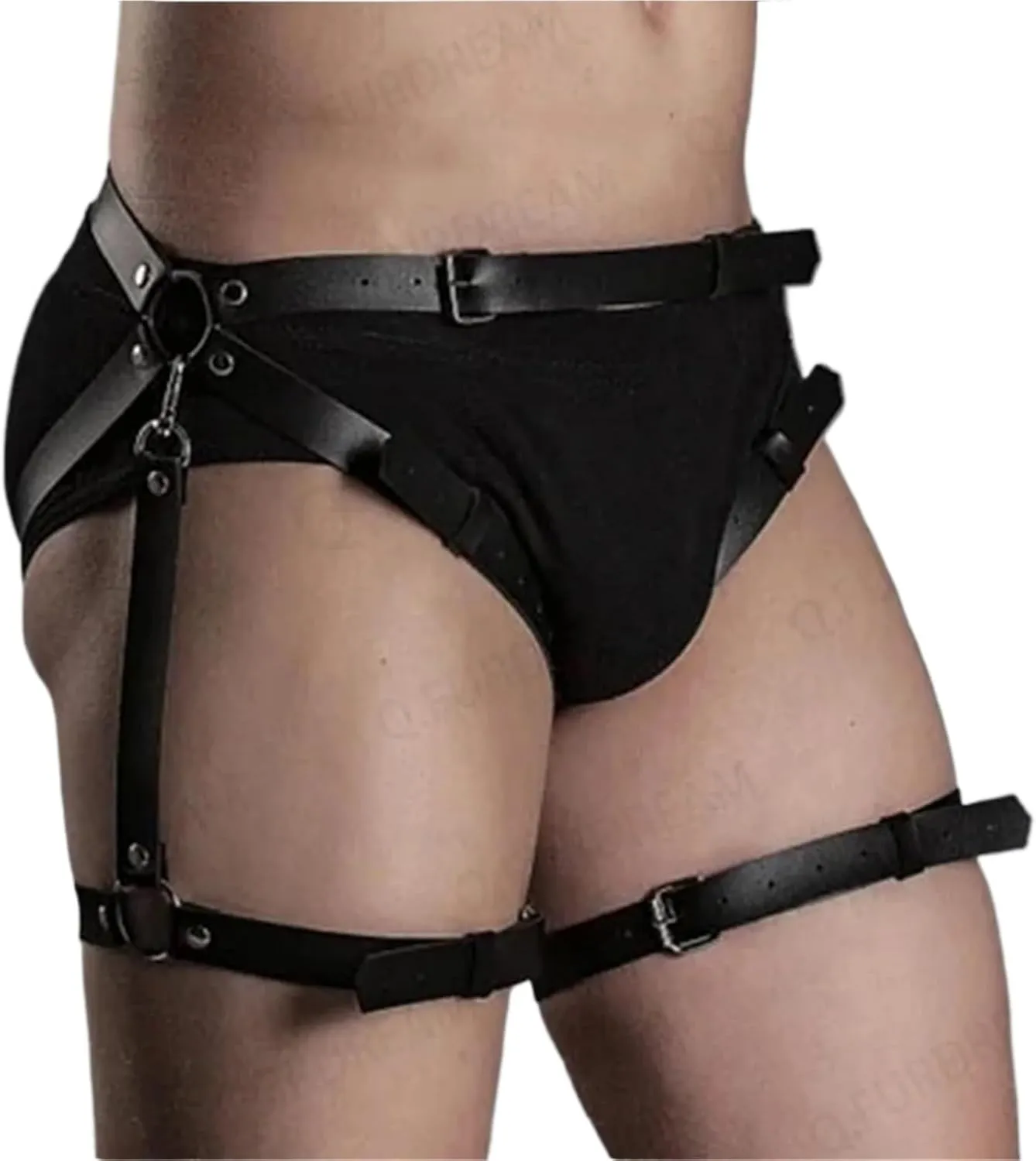 Men's Leather Leg Belt Male Harness Belts Gay Body Bondage Sex Rave Party Lingerie Punk Fashion Men's Leather Decorative