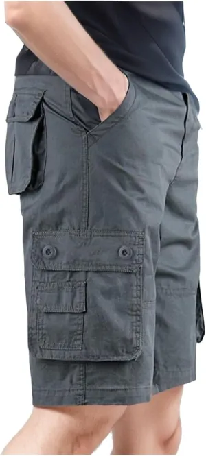 Men's Leisure Cargo Shorts Solid Multi-Pocket Trousers Hiking Shorts Fashion Joggers Casual Sports Workwear for Men