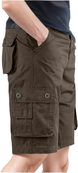 Men's Leisure Cargo Shorts Solid Multi-Pocket Trousers Hiking Shorts Fashion Joggers Casual Sports Workwear for Men