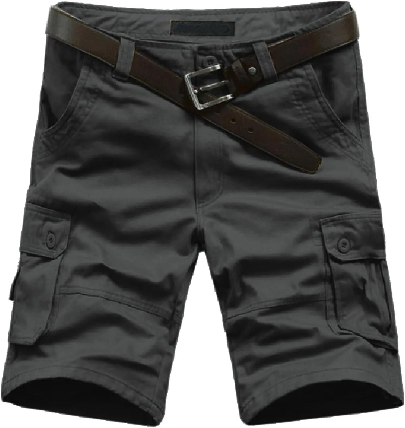 Men's Leisure Cargo Shorts Solid Multi-Pocket Trousers Hiking Shorts Fashion Joggers Casual Sports Workwear for Men