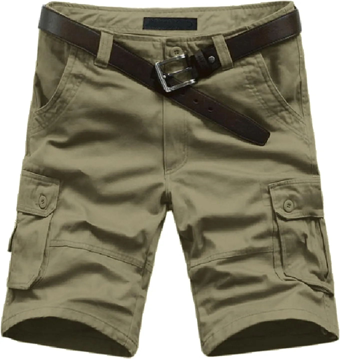 Men's Leisure Cargo Shorts Solid Multi-Pocket Trousers Hiking Shorts Fashion Joggers Casual Sports Workwear for Men
